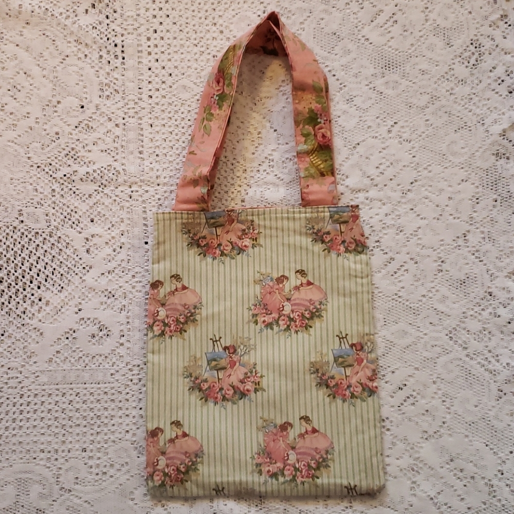 Handmade reversible bag Victorian inspired